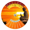 Календарь вращающийся пластиковый "Будда" на 2010-2060 гг, 14,4 см.