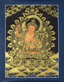 Тханка рисованная Манджушри, 36 х 27,5 см.