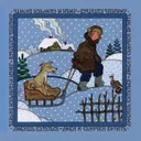 Магнит "Любишь кататься — люби и саночки возить".