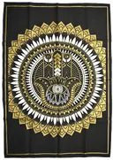 Панно "Хамса" (светло-золотое на черном фоне, 73 х 108 см).