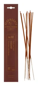 Благовоние на бамбуковой основе HERB & EARTH Кедр, 20 палочек по 18 см.
