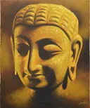 Картина "Лик Будды" (желтая) 51 x 61 x 2 см. 