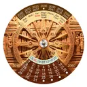 Календарь вращающийся пластиковый "Колесо дхармы" на 2010-2060 гг, 14,4 см.