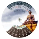 Календарь вращающийся пластиковый "Будда" на 2010-2060 гг, 14,4 см.