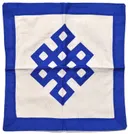 Наволочка с символом Бесконечного узла, 45 x 45 см, голубая. 