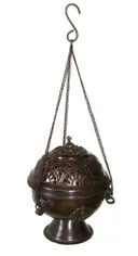 Курительница круглая на цепочке, 11,5 х 15 см. 