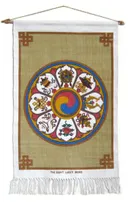 Панно с Восемью Драгоценными Символами (песочный фон) (53 x 77 см). 