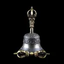Колокольчик с ваджрой, 17 см, Оригинальный колокольчик из Дехрадуна (Индия).
