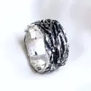 Кольцо мужское широкое серебряное с гранатами "Стикс". 