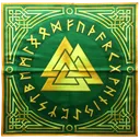 Скатерть для гадания Валькнут в руническом круге, 47 х 47 см. 