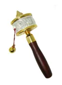 Молитвенный барабан (серебристо-золотистый, 19 см). 