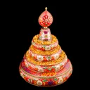 Набор для подношения мандалы с Восемью Драгоценными Символами (красный, 22 см). 