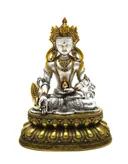 Статуэтка Кшитигарбха, посеребреная — 15.5 см. 